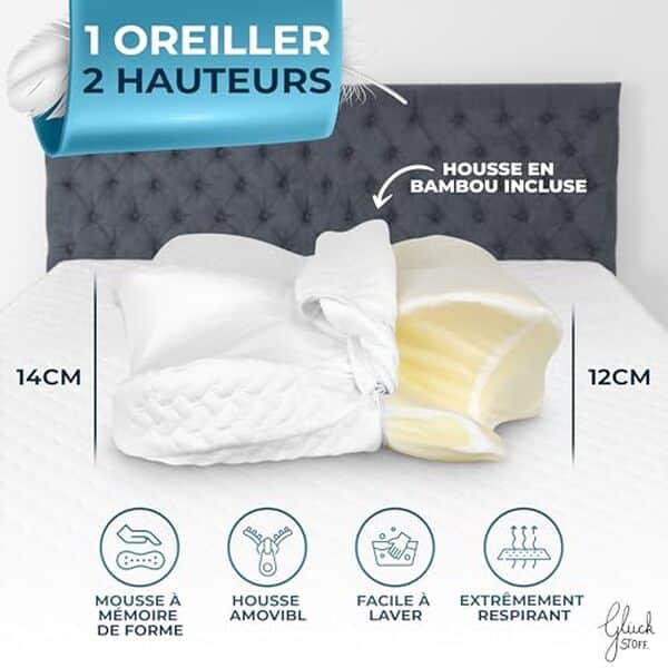 Découvrez notre test complet de l'oreiller ergonomique cervical Glückstoff®. Avis détaillé, avantages et inconvénients pour un sommeil sans douleurs cervicales.
