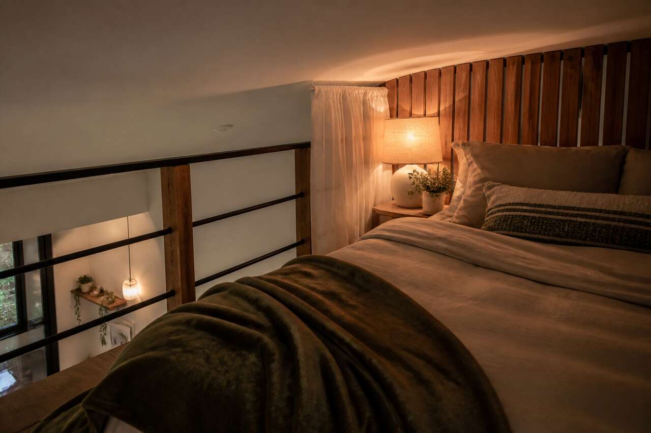 Coin nuit en mezzanine: intimit&eacute;, s&eacute;curit&eacute; et confort thermique