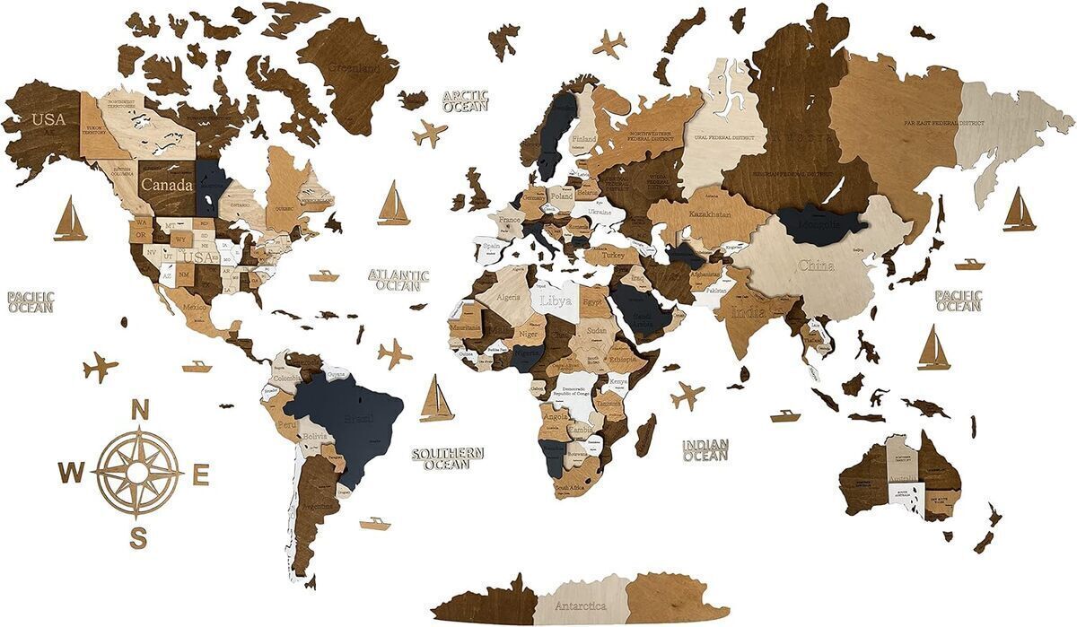 Avis sur la carte du monde 3D en bois WoodLeo : art mural XL parfait pour décorer votre intérieur
