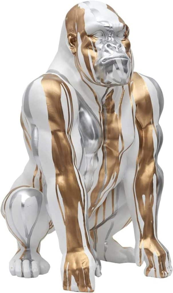 Avis sur la statue gorille home deco factory hd0214, design en résine avec finitions dorées
