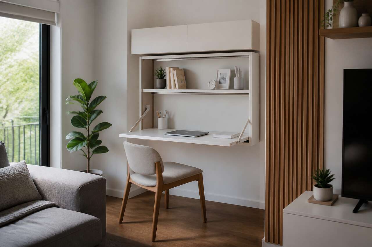 Adopter un bureau mural rabattable pour gagner de la place Adopter un bureau mural rabattable pour gagner de la place