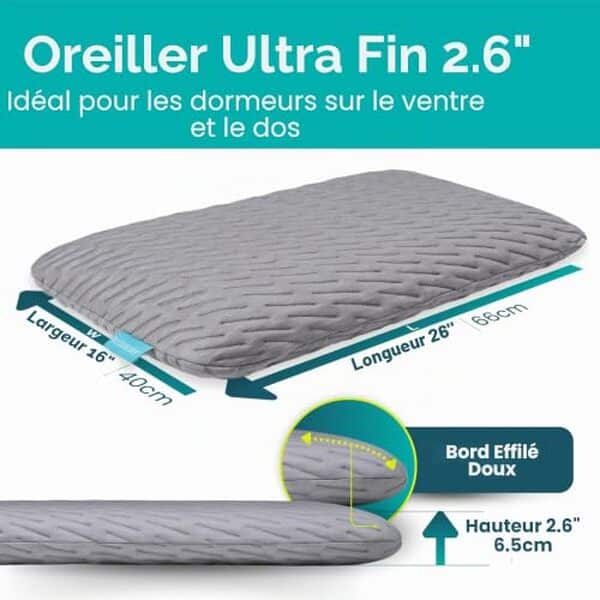 Découvrez notre test détaillé de l'oreiller fin Blissbury en mousse à mémoire de forme : confort, qualité et performance pour un sommeil optimal. 