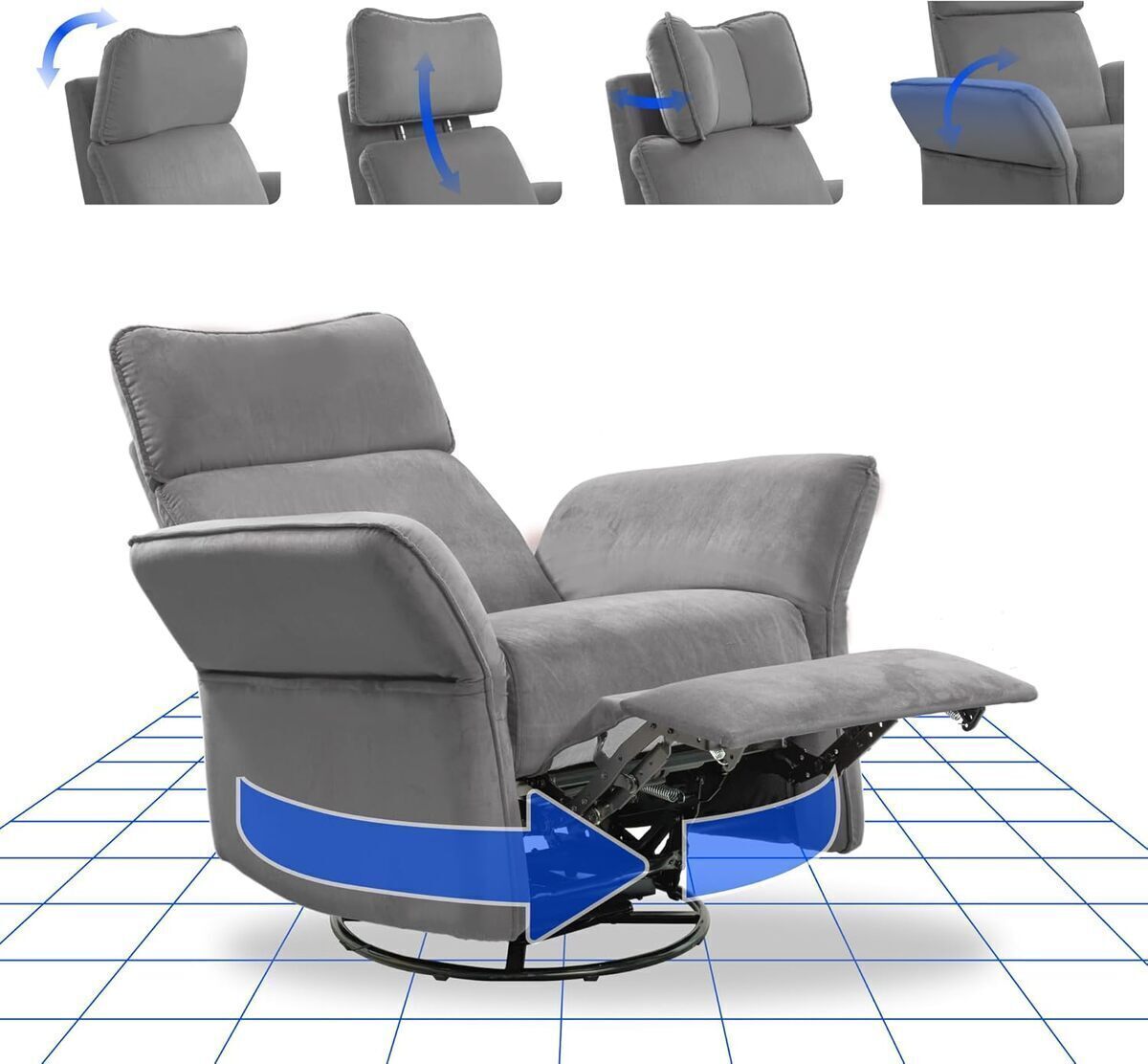 Test : fauteuil relaxant Flexispot avec appuie-tête 3D, dossier inclinable 105°-135°